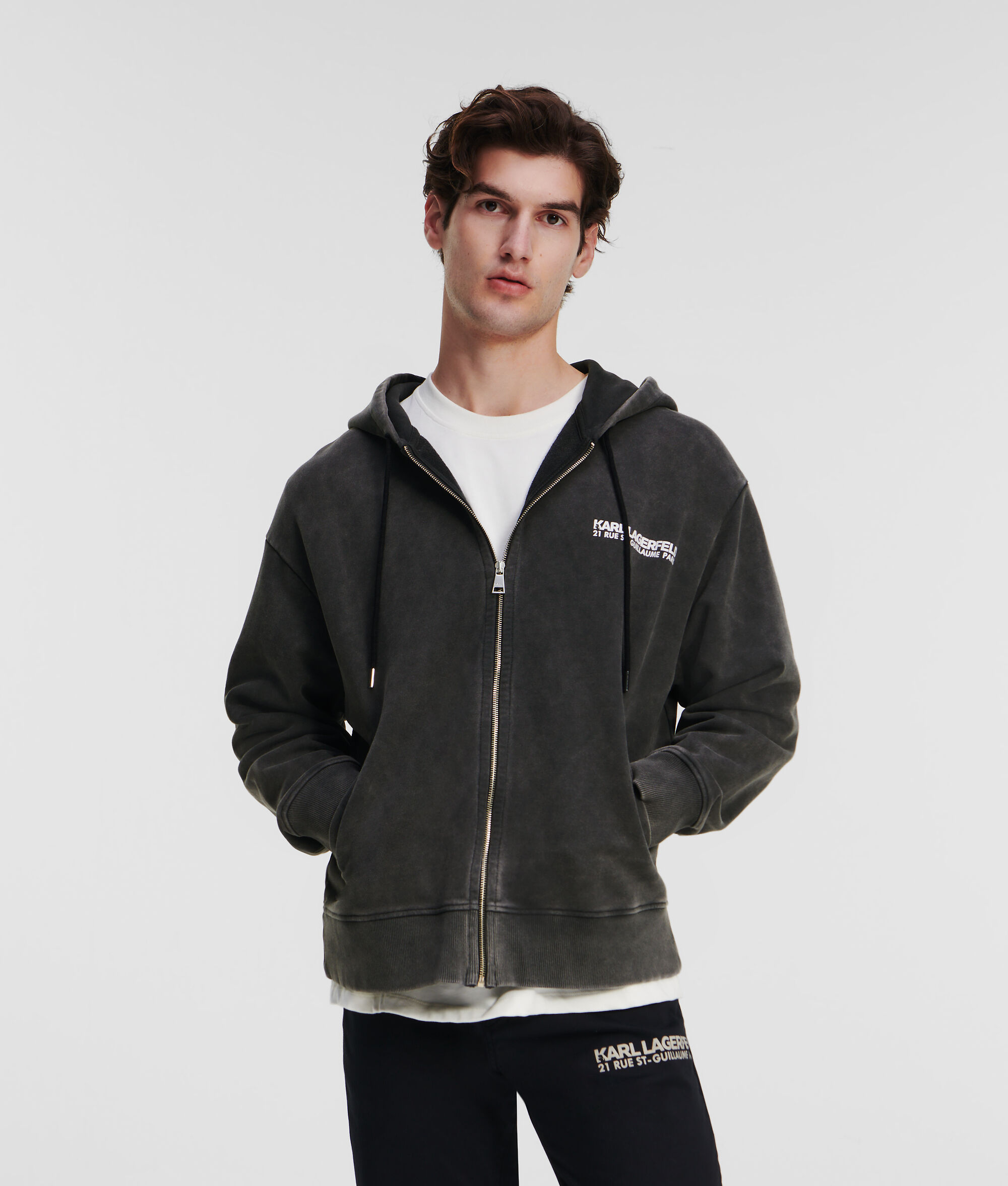 (image for) Tailored RUE ST-GUILLAUME WASHED ZIP-UP HOODIE